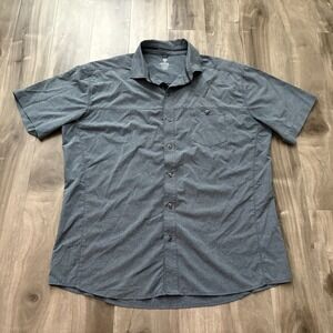 Kuhl Mens XL Gray Striped Short Sleeve Hiking Outdoor Performance Shirt‎